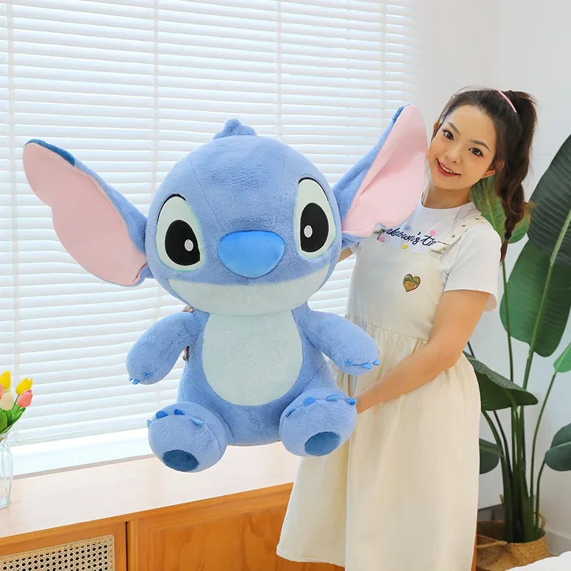 Disney Cute Blue Stitch Plush Toy – Kawaii Sleeping Pillow Doll for Girls' Birthday & Anime Gift Lovers