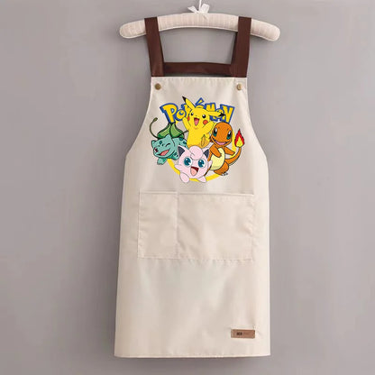 Pokémon Pikachu Waterproof & Oil-Resistant Apron — Durable Kitchen Cooking Workwear for Adults