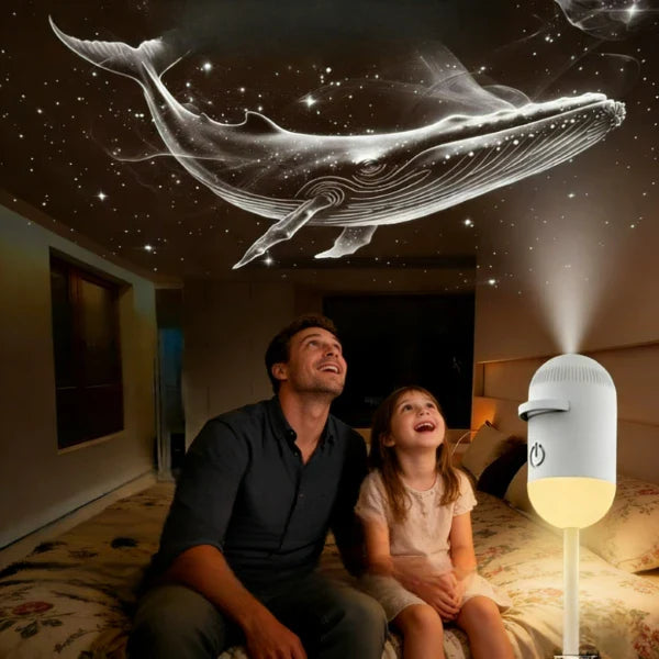 2-in-1 Mini Galaxy Star Projector Night Light – Starry Sky Ambient Bedroom Lamp for Sleep, Relaxation & Home Decoration
