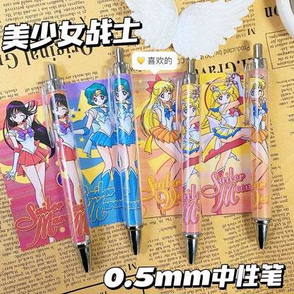 4PCS Sailor Moon Usagi 0.5mm Ballpoint Pens – Anime Writing Pens for Kids & Office Gifts