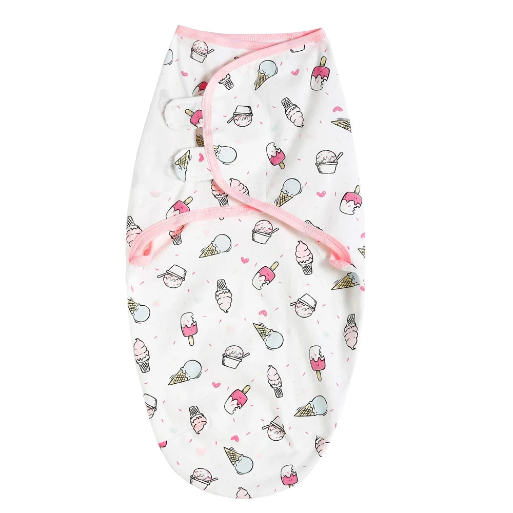 100% Cotton Newborn Swaddle Sleep Sack – Thick Infant Baby Wrap Cocoon Diaper Bag (INSULAR Summer)