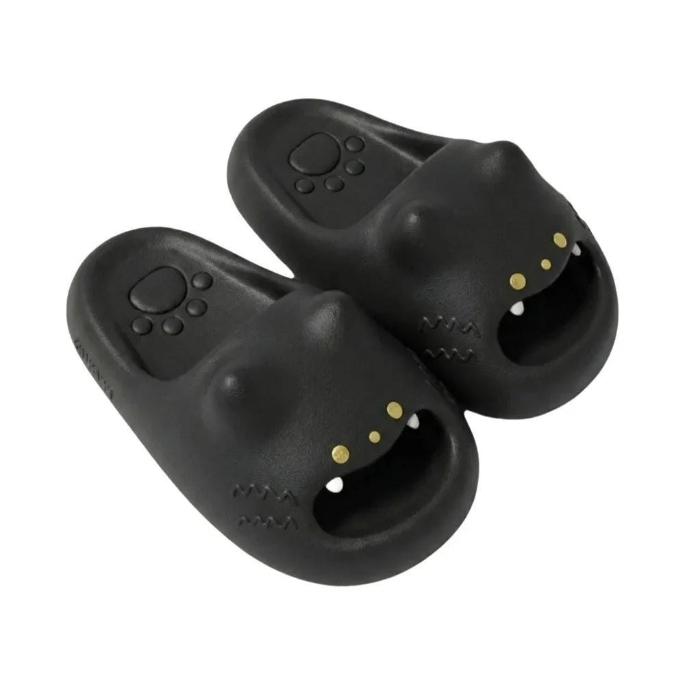 Women's Cat Paw Slippers - Waterproof Closed-Toe Soft Anti-Slip Home Shoes