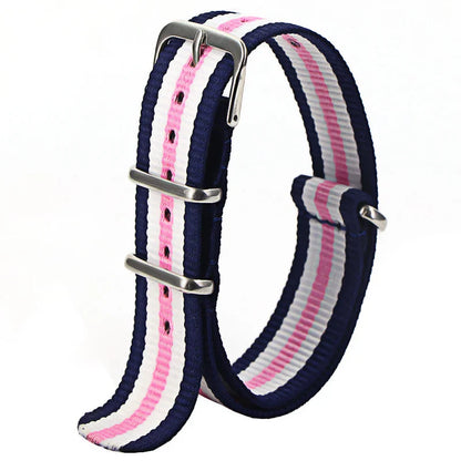 Nylon Watch Strap 16mm 18mm 20mm 22mm — Waterproof Army Sport Watch Band Replacement Belt
