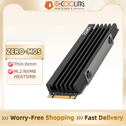 ID-COOLING M05 M.2 2280 SSD Heatsink – Aluminum Alloy NVMe Radiator with Thermal Silicone Pad for PC Cooling