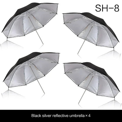 4-Pack 33"/83cm Soft White Translucent Umbrellas — Photo & Video Studio Lighting Diffusers for Photography Flash
