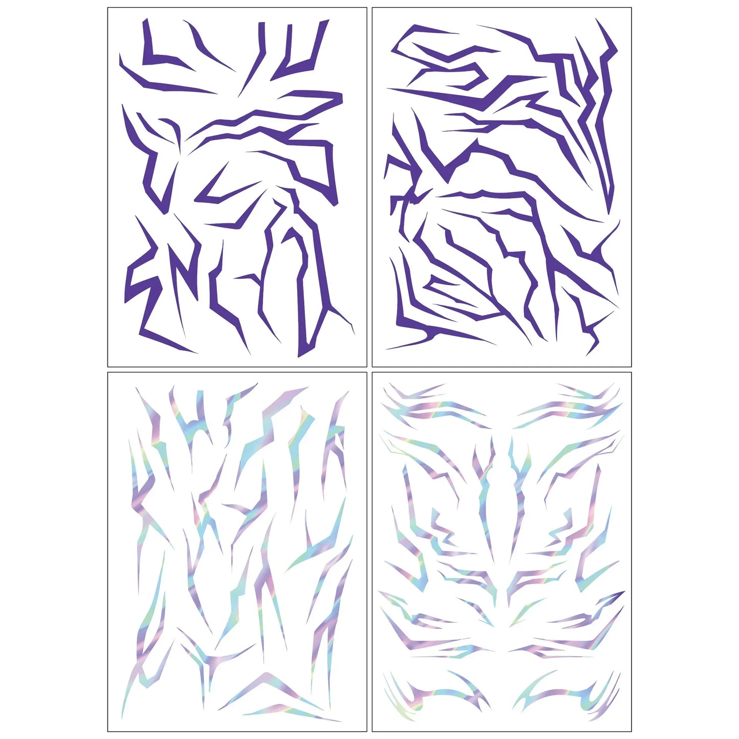 UV Glow Kpop Demon Hunters Temporary Tattoos — Rumi & Jinu Fluorescent Face & Body Art, Blacklight Party Cosplay Stickers for Fans