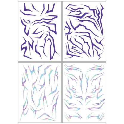 UV Glow Kpop Demon Hunters Temporary Tattoos — Rumi & Jinu Fluorescent Face & Body Art, Blacklight Party Cosplay Stickers for Fans