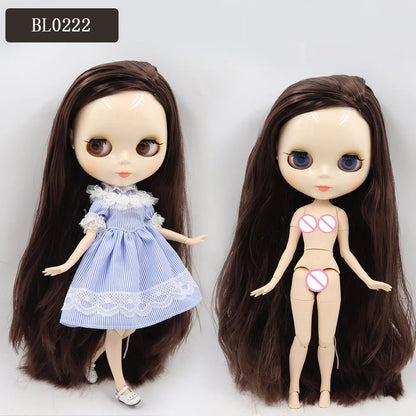 ICY DBS Blyth Doll – 1/6 BJD Customized Nude Joint Body, White Skin Glossy & Matte Face, 30cm Girl Toy Gift