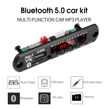 KEBIDU 9V/12V Car Radio Stereo MP3 Decoder Board - Bluetooth Wireless MP3 Player with USB, TF, and Remote Control
