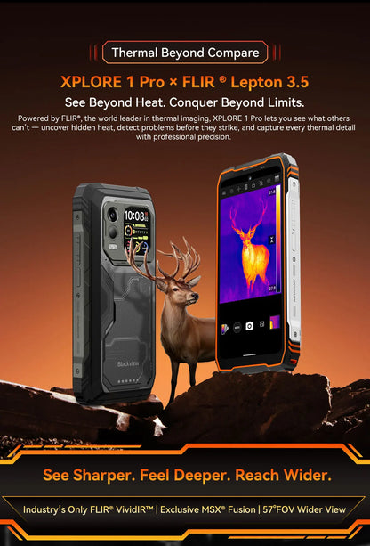 Blackview XPLORE 1 Pro Rugged Smartphone – Android 15, 6.78" 2.4K, 12GB+256/512GB, 20000mAh with FLIR Thermal Imaging