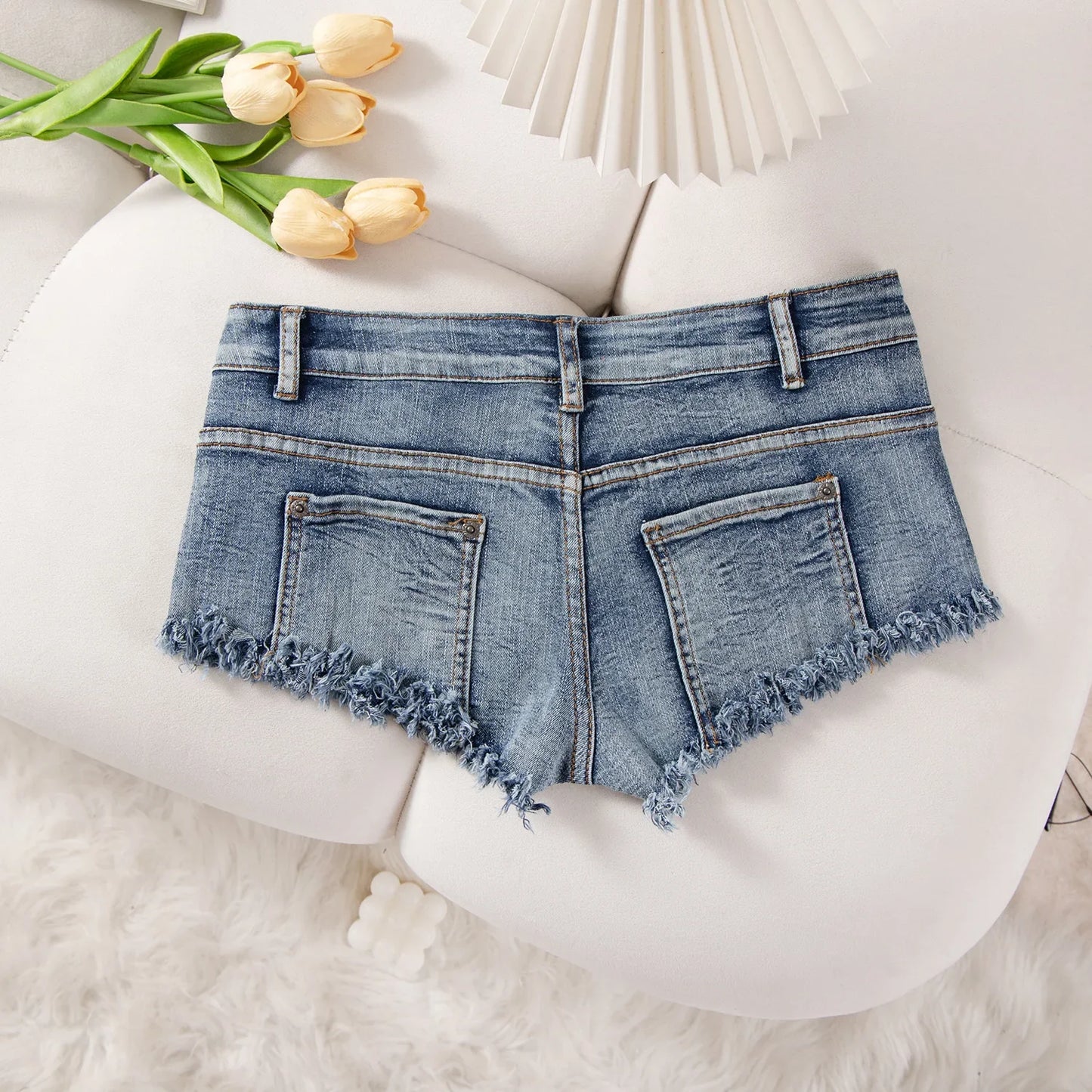 25# Summer Fashion Low-Waist Ripped Denim Shorts — Sexy Hot Pants & Booty Jeans for Women