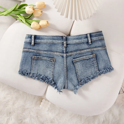 25# Summer Fashion Low-Waist Ripped Denim Shorts — Sexy Hot Pants & Booty Jeans for Women