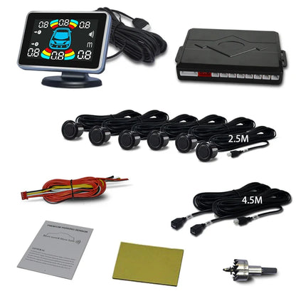 8-Channel Car Parking Sensor – Parktronic Reverse Backup Radar, Rear Auto Detector with Buzzer Assistance Kit