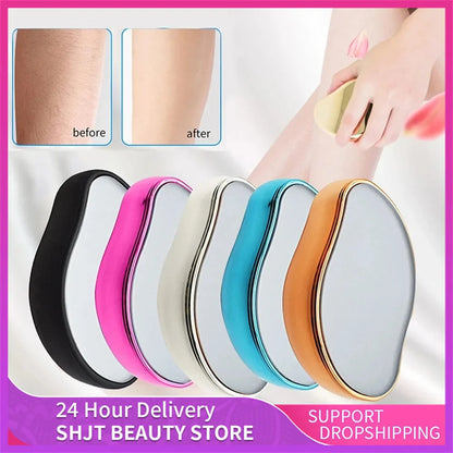 Crystal Hair Removal Eraser – Reusable Painless Glass Epilator for Easy Body Hair Removal & Depilation