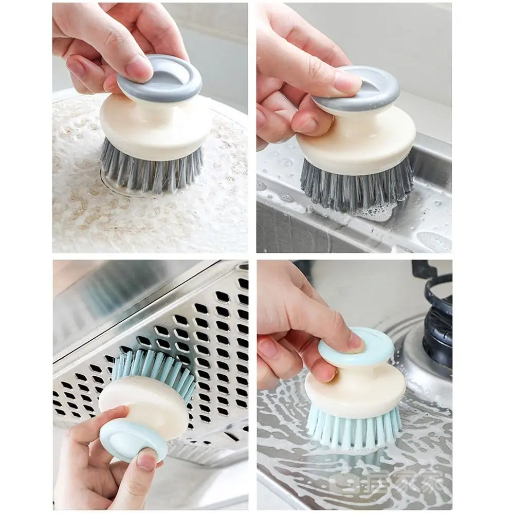 Multipurpose Dish Brush with Handle – Stiff Bristle Kitchen Scrubber for Cleaning Sink, Pots & Pans
