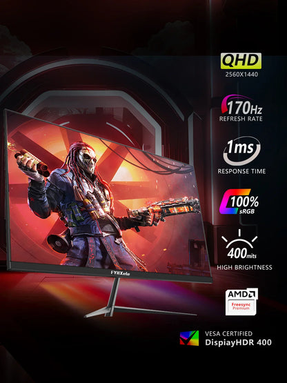 27" 2K Gaming Monitor – 170Hz, 1ms, AMD FreeSync, 99% sRGB IPS, HDR400, HDMI & DisplayPort
