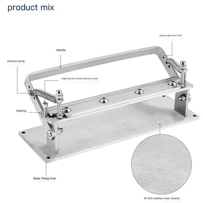 200mm Manual Leather Skiving Machine – Belt Strip Splitter & Thinning Tool for Cowhide DIY Craft