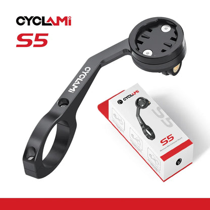 CYCLAMI S5 Aluminum Alloy Double-Sided Bike Computer Mount — MTB Road GPS Headlight Holder for GARMIN, XOSS, IGPSPORT, Coospo