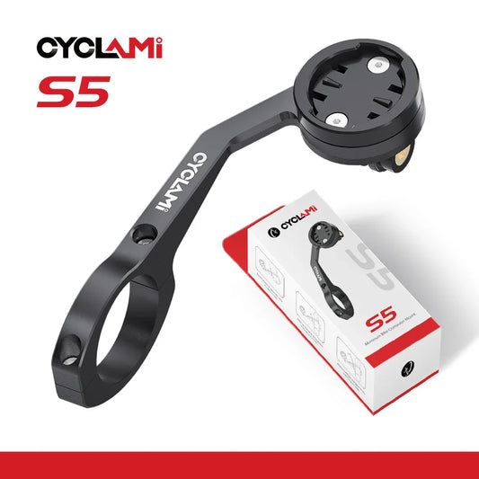 CYCLAMI S5 Aluminum Alloy Double-Sided Bike Computer Mount — MTB Road GPS Headlight Holder for GARMIN, XOSS, IGPSPORT, Coospo