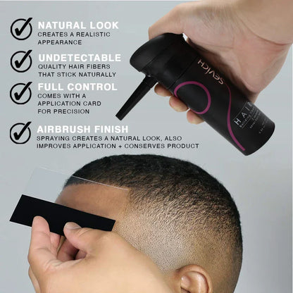 SEVICH Hair Building Fiber Set – Hair Loss Concealer for Sparse or Bald Spots with Keratin Fiber Powder Applicator