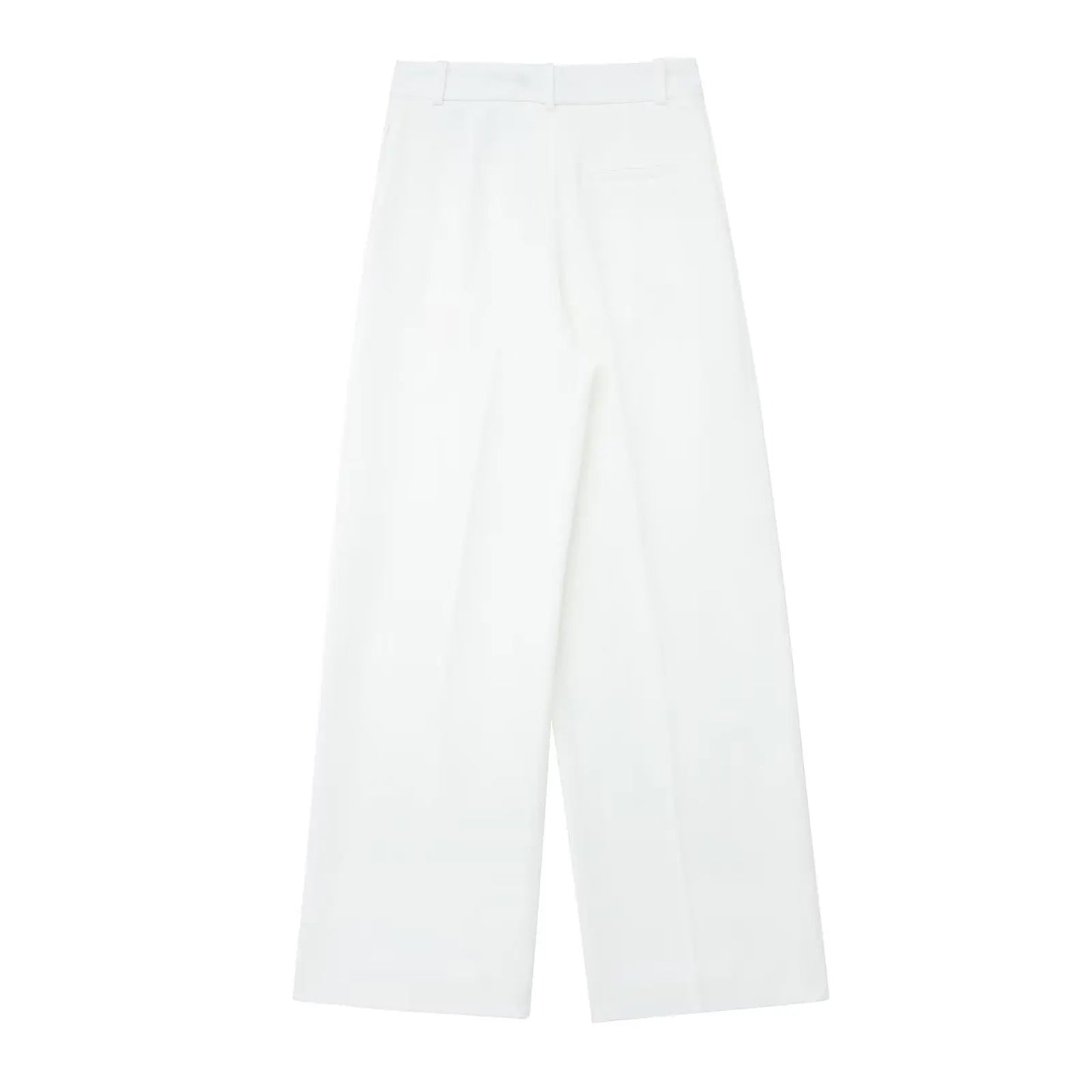 TRAFZA Women’s 2-Piece Set — Sleeveless Halter Vest Top with High-Waist Wide Leg Pants & Zipper Pockets