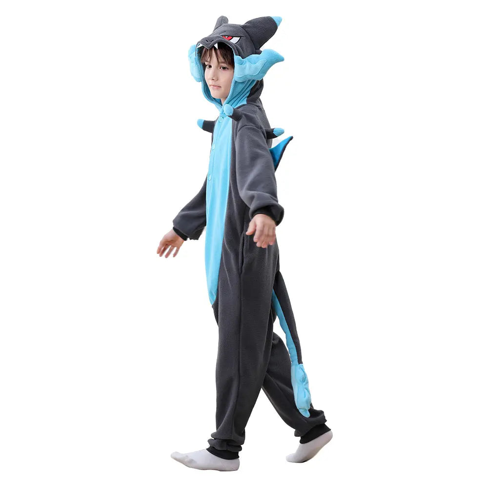Kids Dragon Cosplay Onesie - Cute Halloween Anime Jumpsuit Costume for Boys & Girls