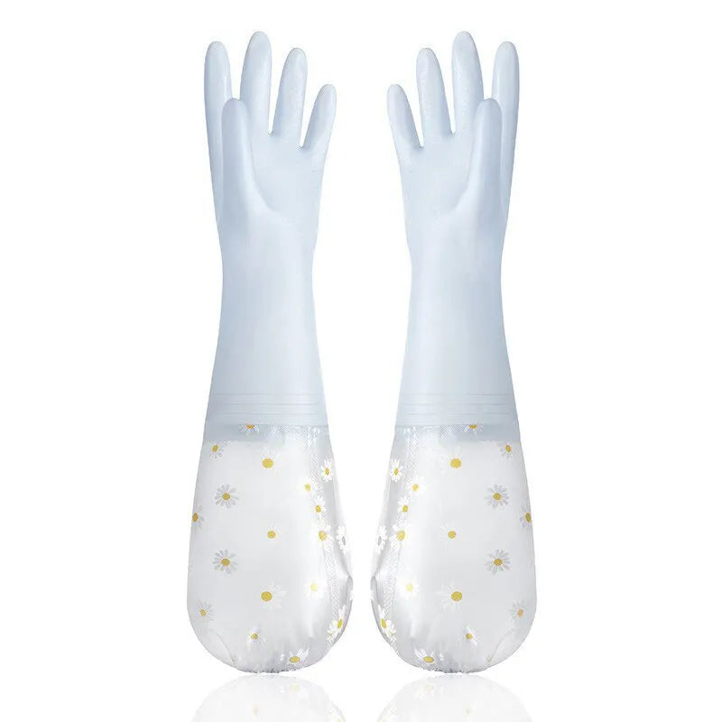 Waterproof Cleaning Gloves | Latex Household Dishwashing Gloves | Kitchen & Laundry Wear-Resistant Rubber Gloves