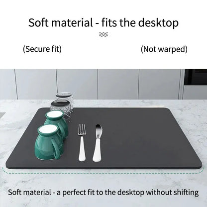 Absorbent Coffee Mats | Solid Color Tableware, Dish Drying Pad, Bottle Placemat & Kitchen Floor Rug