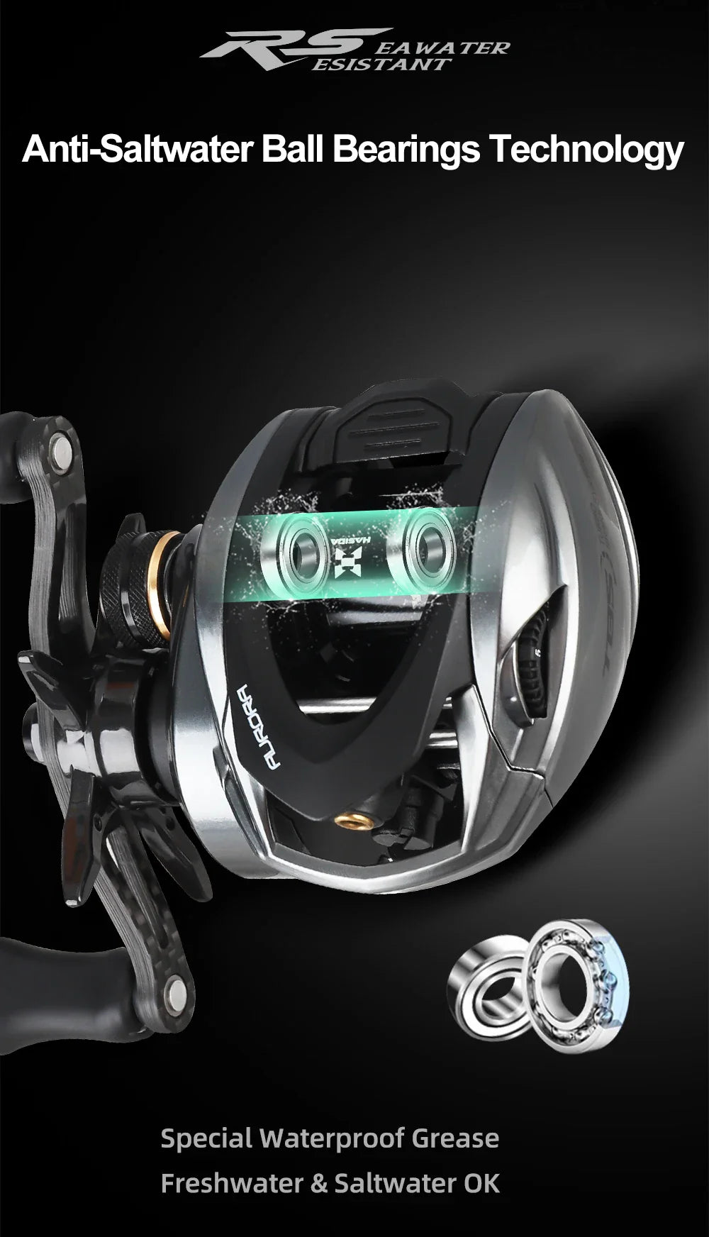 Histar Aurora AIR BFS Baitcasting Reel – Light Lure AT7 Aluminum Spool, 115G UL, 3D Dynamic Magnetic Braking System
