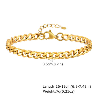 Women’s Chunky Gold Toggle Chain Bracelet – Stainless Steel OT Buckle Link Bracelet, Tarnish-Free Bold Fashion Jewelry