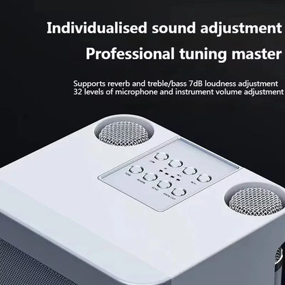 Portable Karaoke Machine with 2 Wireless Microphones — Boombox Player with AUX, TF Card, U Disk & Voice Changer for Parties