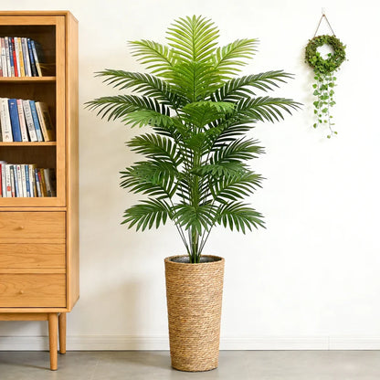 60-80cm Artificial Palm Tree - Faux Monstera & Maranta Leaves for Indoor Home Decor
