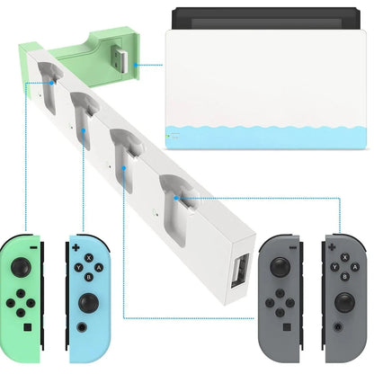 IPEGA PG-9186 Joycon Charging Dock Station for Switch & OLED – Charges Up to 4 Controllers, Compatible with All Models