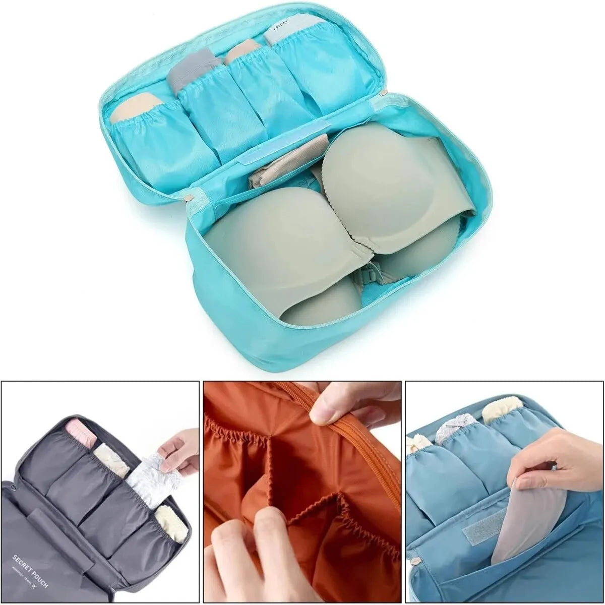 Portable Travel Storage Bag - Multi-function Bra Underwear Organizer Bags, Toiletry Cosmetic Case for Outdoor Travel
