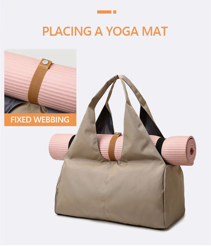 Women's Yoga Mat Bag - Gym Sports Shoulder Tote, Dry Wet Travel Storage for Fitness & Dance