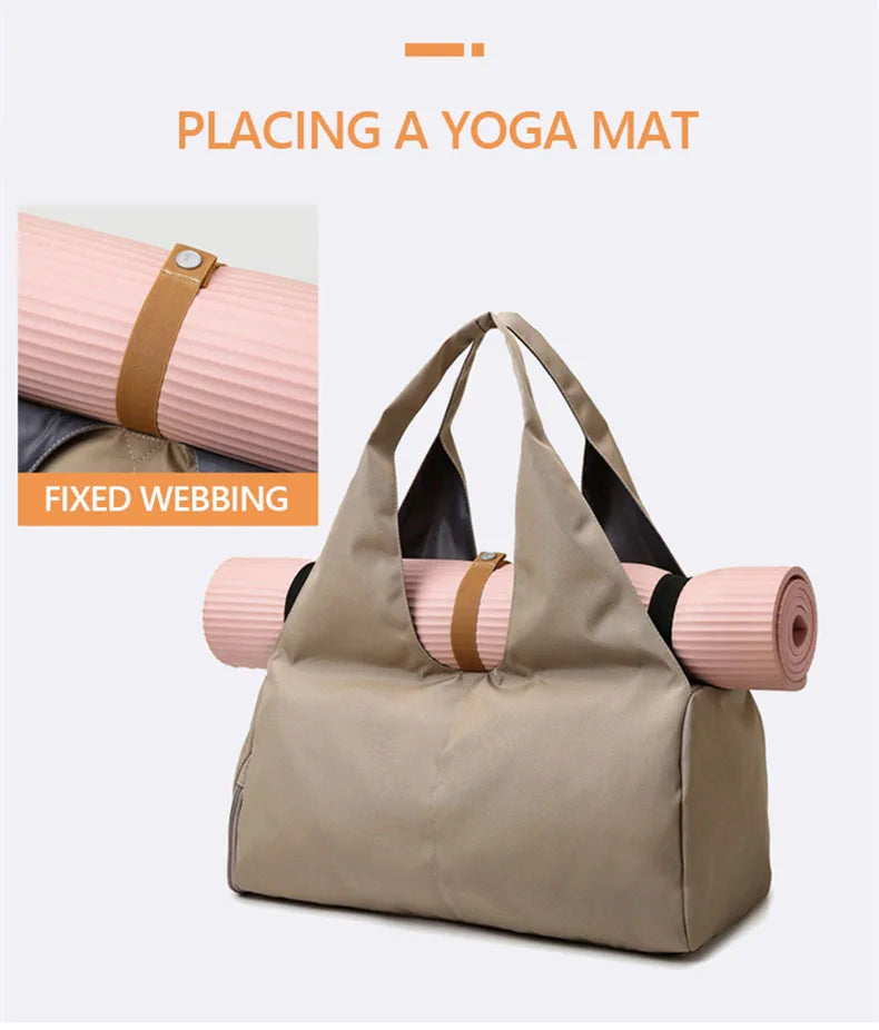 Women’s Yoga Mat Bag – Fitness Shoulder Tote for Gym, Sports, Travel, Dry/Wet Storage
