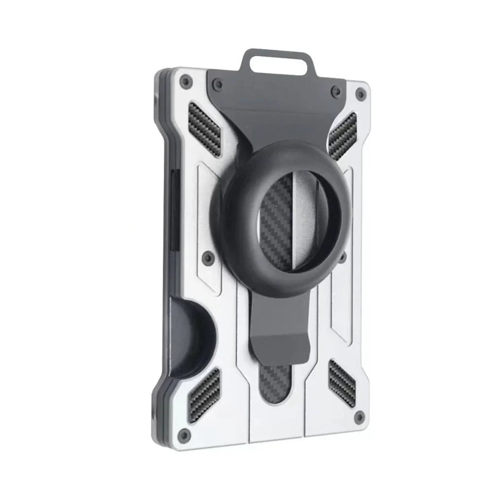 Men’s AirTag Wallet – Aluminum Money Clip Card Holder with Strap, Protective AirTag Carteira Masculina Billeteras