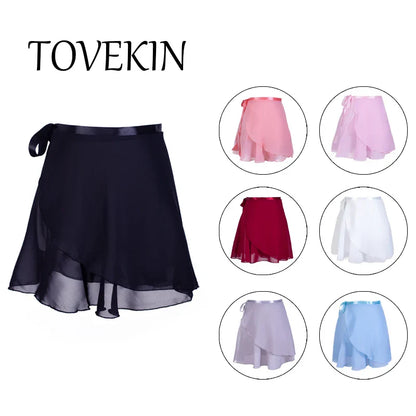 Adult Chiffon Ballet Tutu Wrap Skirt – Women & Girls Dance Gymnastics Training Skirt Lightweight Ballet Faldas Dancewear