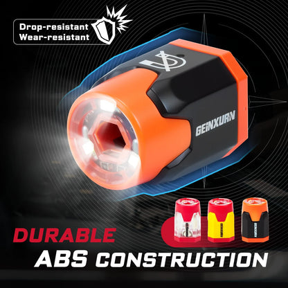 Geinxurn 3-Piece LED Screwdriver Bit Magnetizer - Magnetic & Demagnetizing Rings for 1/4-Inch Shank Bits