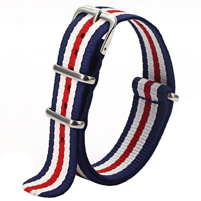 Nylon Watch Strap 16mm 18mm 20mm 22mm — Waterproof Army Sport Watch Band Replacement Belt