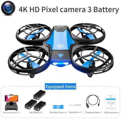 V8 Mini Drone with 4K & 1080P HD Wide-Angle Camera – WiFi FPV RC Helicopter with Height Hold for Kids