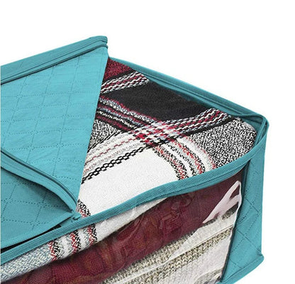 Large Capacity Foldable Clothing Storage Box — Non-Woven Fabric Organizer with Zipper for Quilts and Clothes