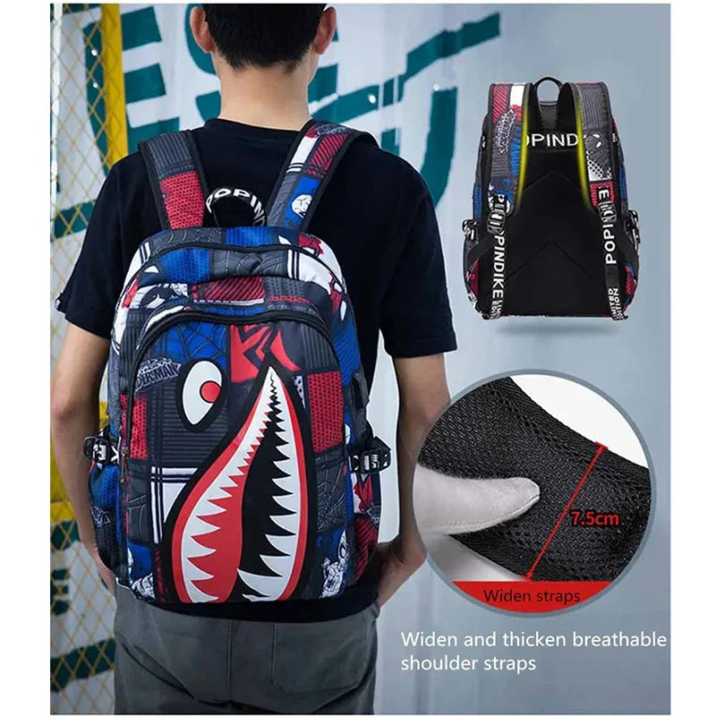 Anti-Theft Waterproof Backpack — Unisex Fabric Rucksack Travel Bag for School & Students