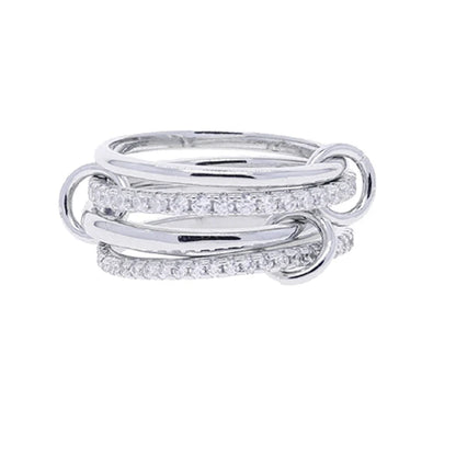 2026 Spinelli Stacking Rings - Iced Out 5A CZ Micro Pave Multi-Piece Engagement Finger Jewelry Set for Women