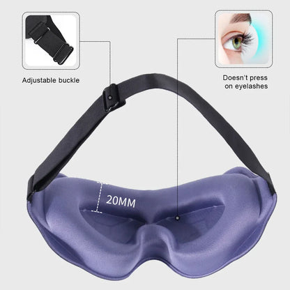 3D Padded Sleep Mask for Eyes — Soft Light-Blocking Eyepatch, Sleeping Aid & Eye Shade Blindfold