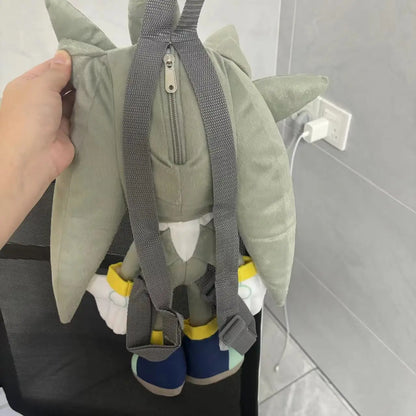 Classic Game Character Black Shadow Plush Backpack – 55CM Anime Silver Doll, Children's Comfort Toy & Birthday Christmas Gift