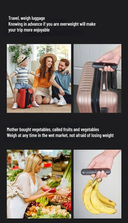 JIMIHOME LCD Digital Electronic Scale - Rechargeable Portable Food & Luggage Scale, Travel Suitcase Balance Weight Scale