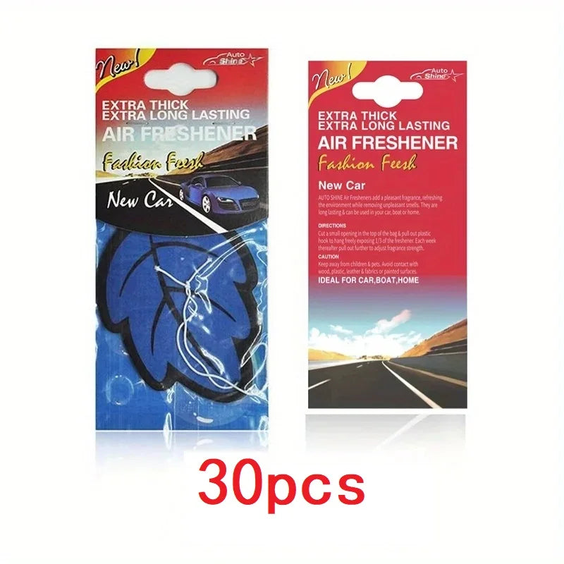 3-60PCS Car Air Fresheners — Natural Scented Tea Paper, Vanilla Fragrance, Leaf-Shaped Auto Interior Accessories