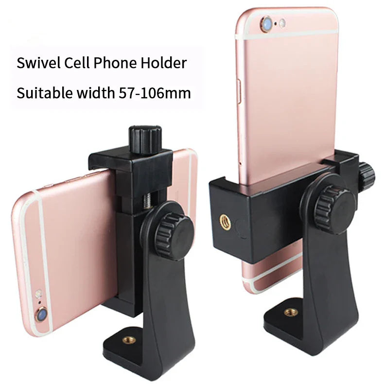 Rotatable Tripod Phone Mount Holder with Standard Screw Adapter, Digital Camera Bracket, Compatible with iPhone and Most Cellphones