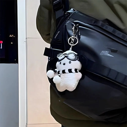 Kawaii Sanrio Pilot Pochacco Plushie Keychain, Instagram Style Bag Hanging Plush Doll, Schoolbag Puppy Pendant, Children’s Gift